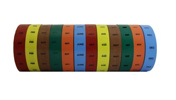 Color Coded Electrical Tape marked with each month