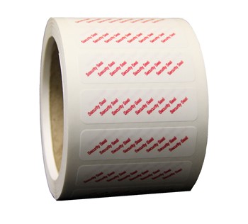 Medium size Tamper Evident Labels with VOID pattern adhesive