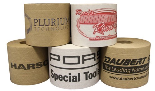 Printed Water Activated Gum Tape On White or Kraft Color 3X450