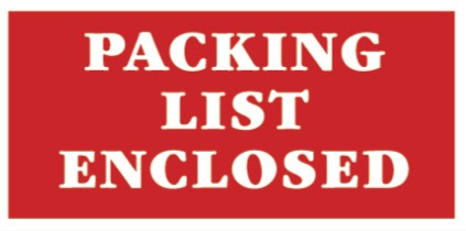 2 x 4 Packing List Enclosed Label T240002
