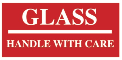 2 x 4 Glass Handle With Care Label T240005